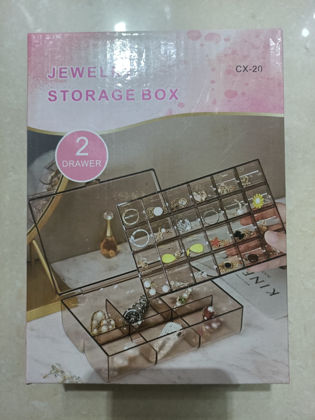 Internet Celebrity Jewelry Box Storage Box Acrylic Simple Large Capacity Nail Storage Box Universal Plate Double European Style Internet Celebrity Jewelry Box Storage Box Acrylic Simple Large Capacity Nail Storage Box Universal Plate Double European Style