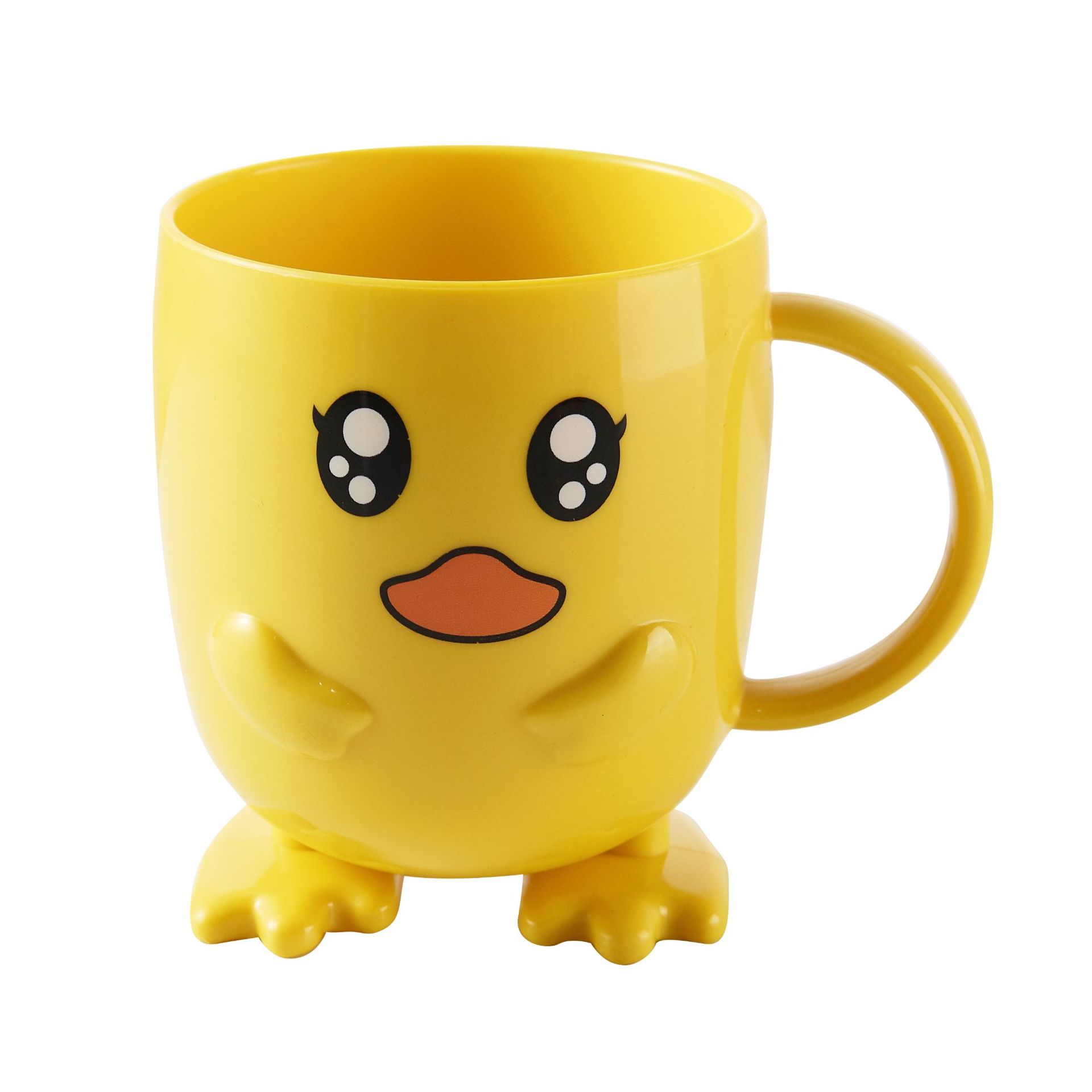 Household Small Yellow Duck Children&#039;s Tableware Set Cute Cartoon Grid Drop-Resistant Plate Spork Combination