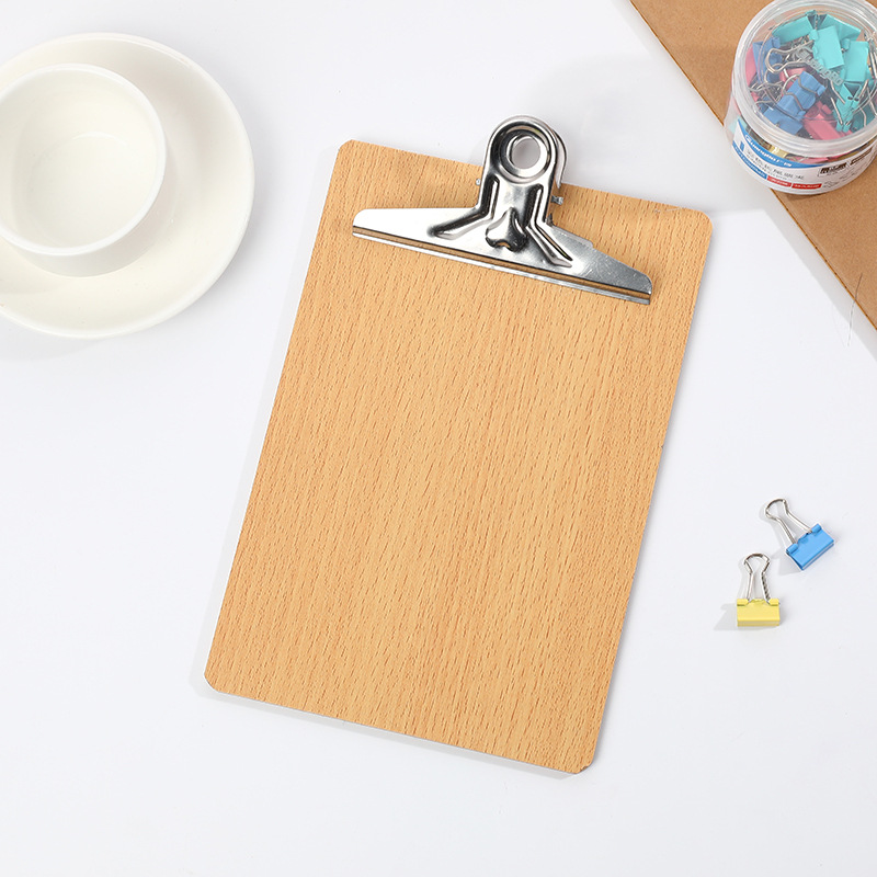 Stock Batch 32K Wooden Plate Clip Butterfly Clip Hanging Writing Pad Plate Clip Business Office Strong Folder