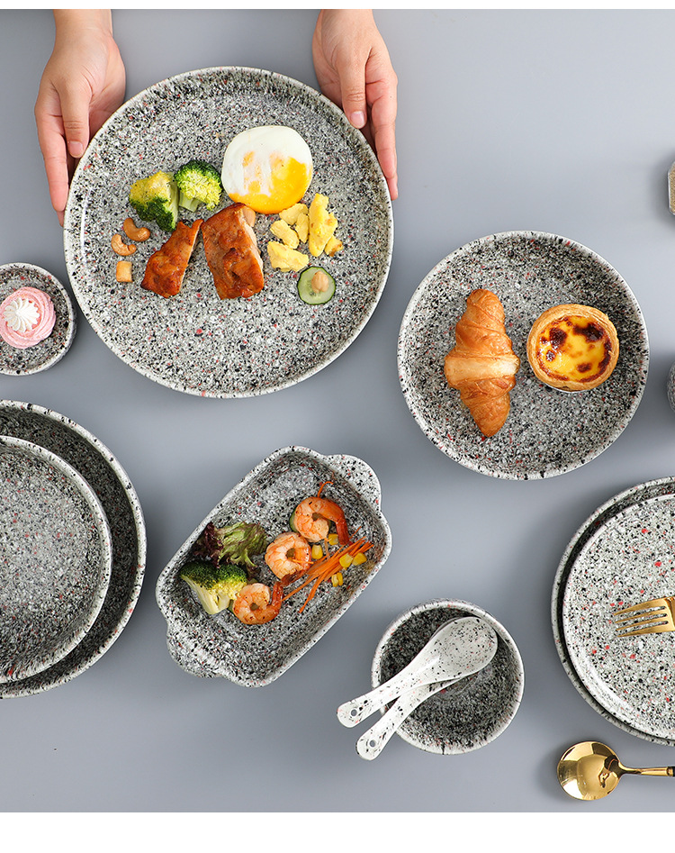 Nordic Internet Celebrity Tableware Set Ceramic Bowl Dish Plate Golden Edge Green Household Rice Bowl Factory Direct Sales Nordic Internet Celebrity Tableware Set Ceramic Bowl Dish Plate Golden Edge Green Household Rice Bowl Factory Direct Sales