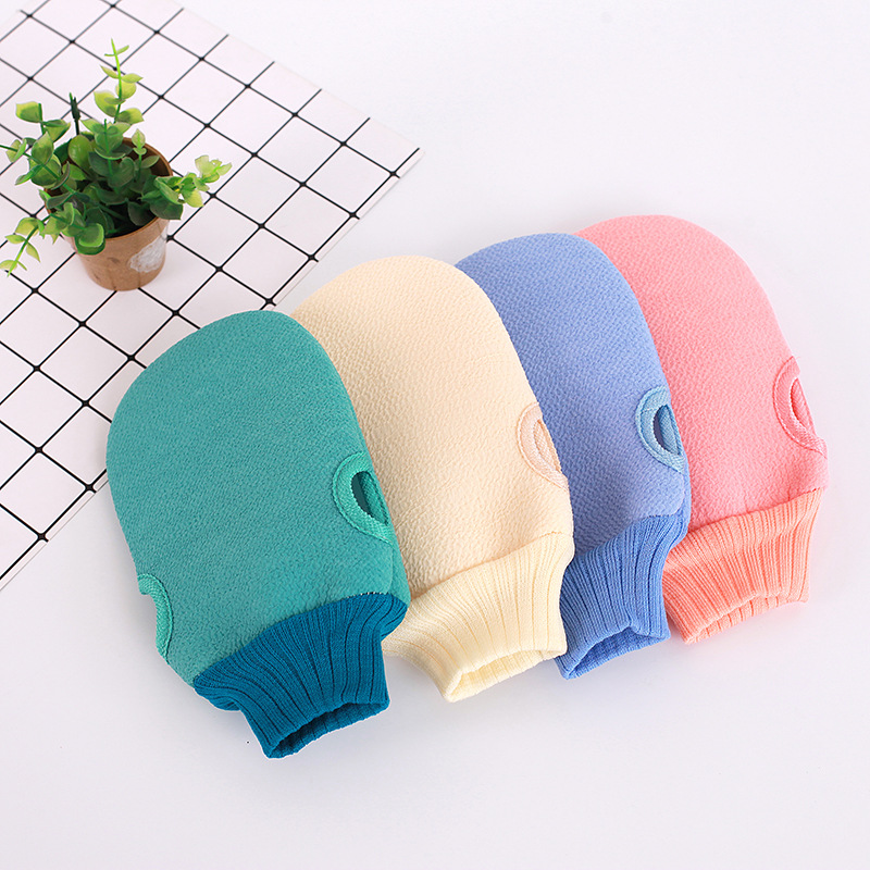 Bath Towel Adult Rubbing Mud Bath Towel Back Rub Loofah Frosted Double-Sided Bath Gloves Three-Piece Set Wholesale