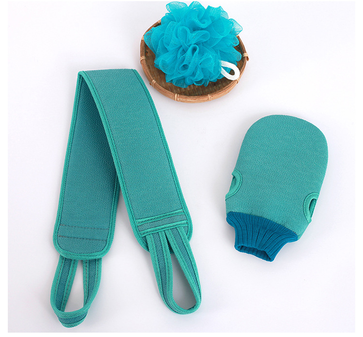 Bath Towel Adult Rubbing Mud Bath Towel Back Rub Loofah Frosted Double-Sided Bath Gloves Three-Piece Set Wholesale