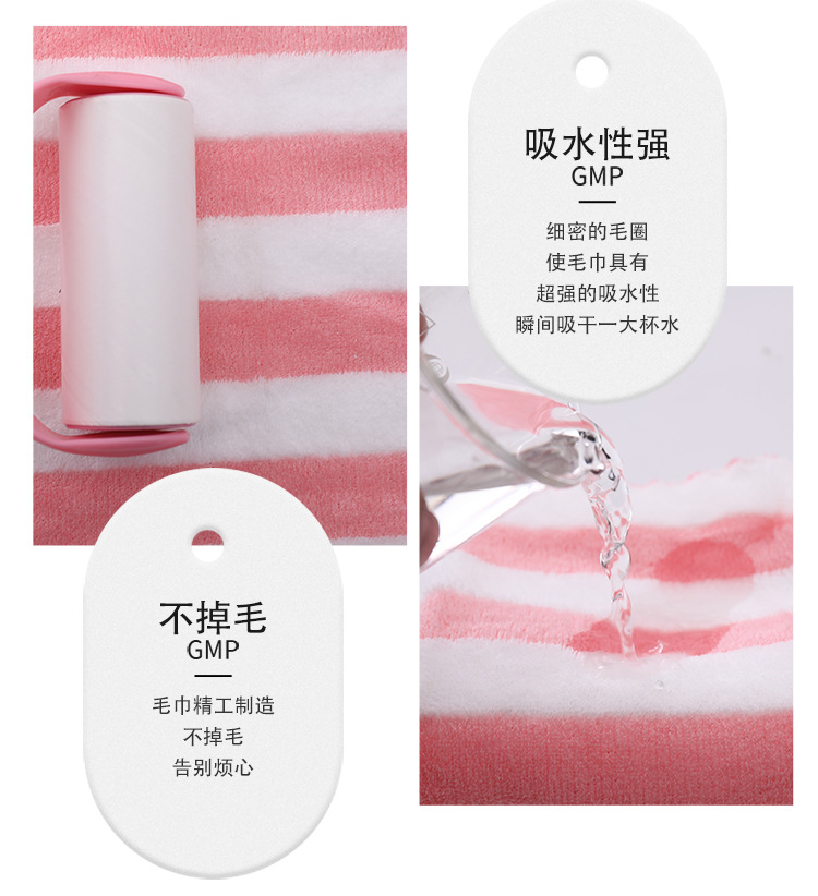 Cationic Towels Coral Fleece Thickened Absorbent Wide Striped Child and Mother Covers Custom Logo Present Towel Cationic Towels Coral Fleece Thickened Absorbent Wide Striped Child and Mother Covers Custom Logo Present Towel