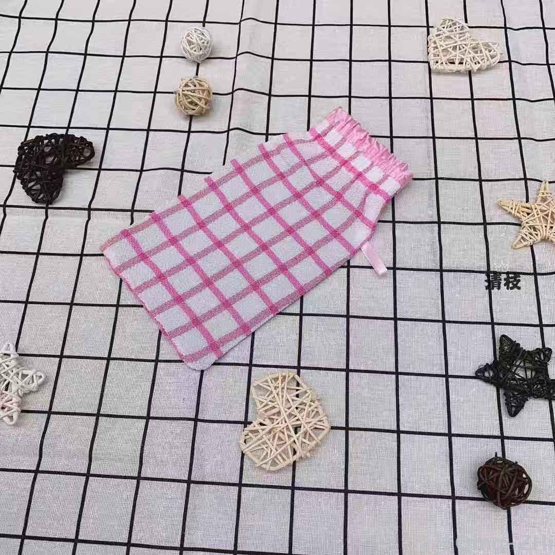 Qingzhi Brand Plaid Cleansing Skin Foaming Bath Bath Gloves