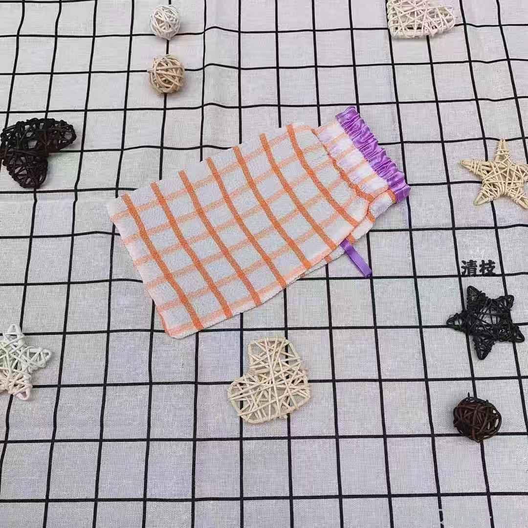 Qingzhi Brand Plaid Cleansing Skin Foaming Bath Bath Gloves