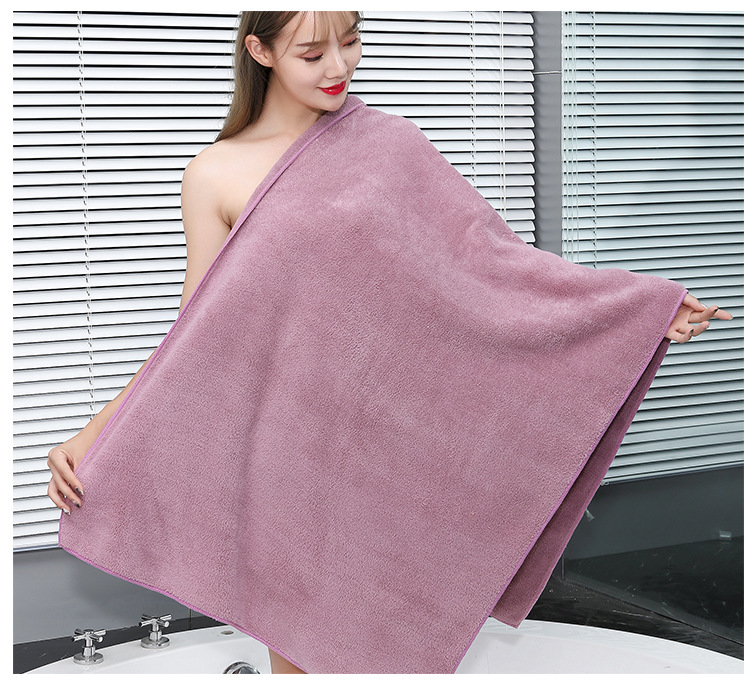 Warp-knitted coral Velvet box thickened water absorbent adult can wear bath towel soft wipe breast hotel bath towel manufacturers direct sale