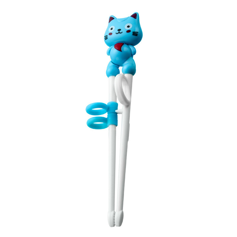 Children Training Chopsticks Learning Chopsticks Corrective Usage Practice Mother and Baby Cartoon Cat Chopsticks Card Packaging