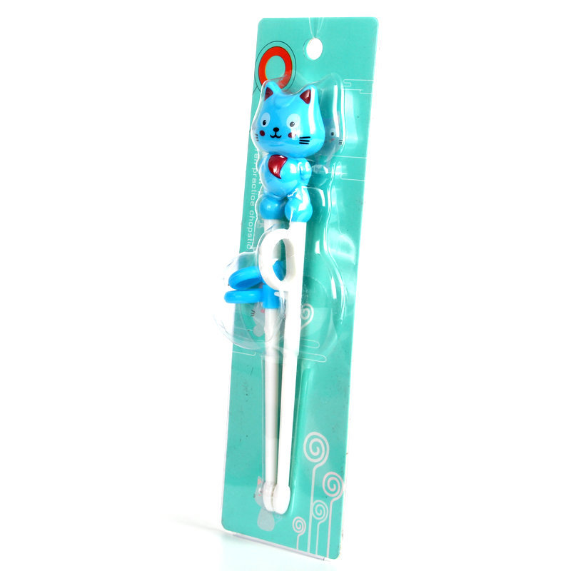 Children Training Chopsticks Learning Chopsticks Corrective Usage Practice Mother and Baby Cartoon Cat Chopsticks Card Packaging