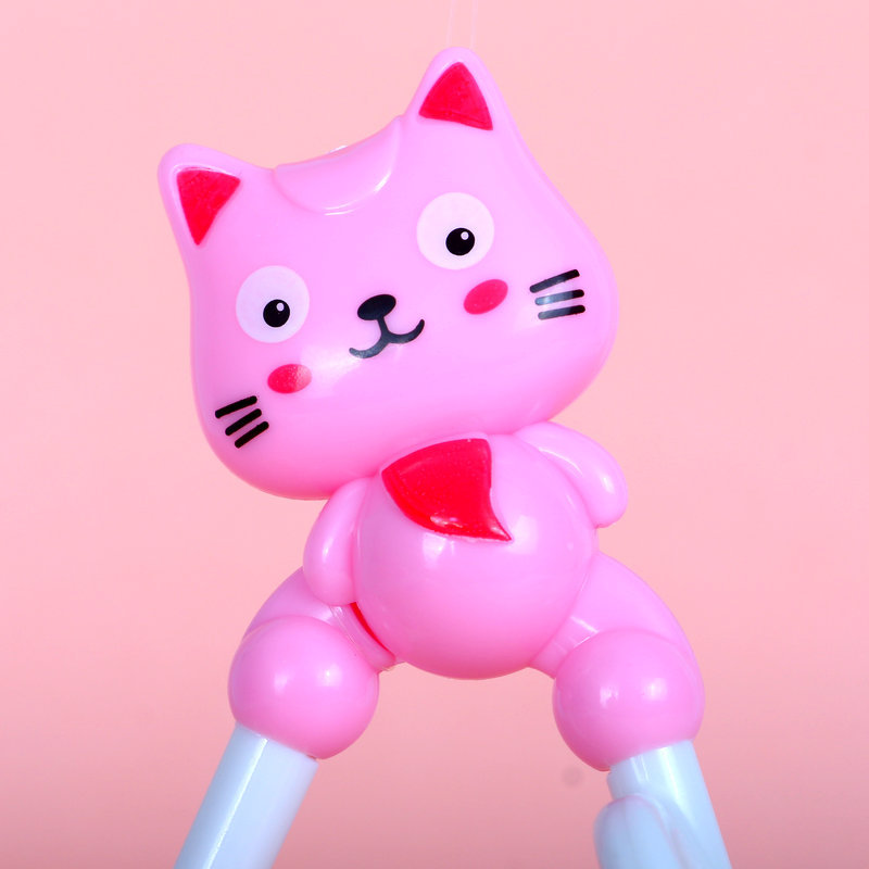 Children Training Chopsticks Learning Chopsticks Corrective Usage Practice Mother and Baby Cartoon Cat Chopsticks Card Packaging