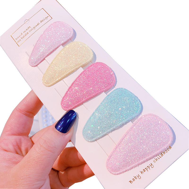Korean Laser Sequins Handmade Chopsticks Dish Knot Children BB Clip Baby Pair Clip Set Hair Clip Headdress