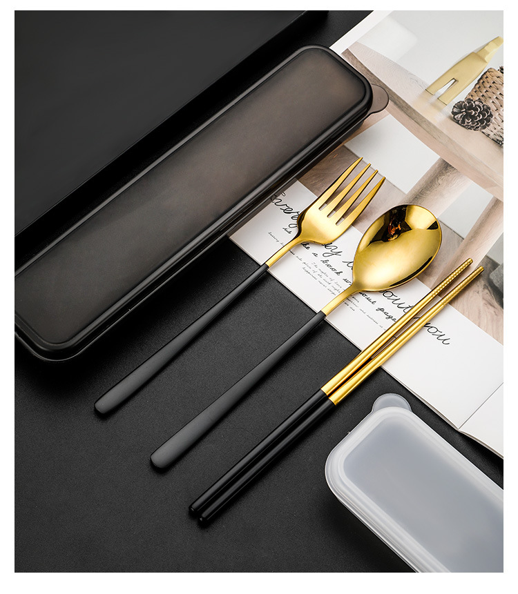 304 stainless steel portable tableware set Korean spoon, fork chopsticks set of three is suing student tableware can be customized 304 stainless steel portable tableware set Korean spoon, fork chopsticks set of three is suing student tableware can be customized