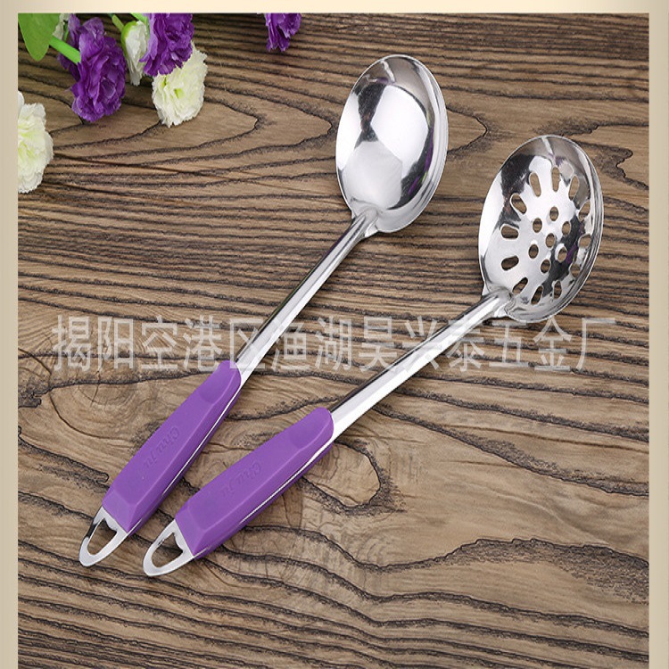 Handle Spoon Colander Kitchen Supplies Spoon Colorful Clip Handle Heat Resistant Soup Ladle Colander Huo Guo Shao Gifts