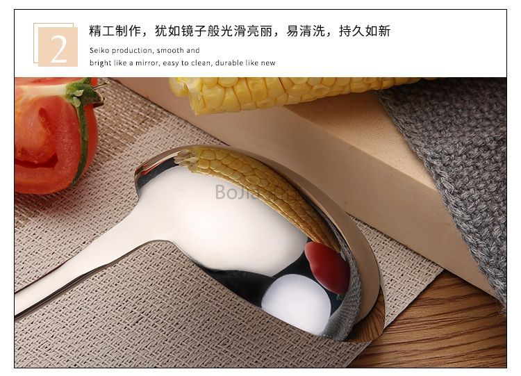 304 Thickened Stainless Steel Soup Ladle Small Hot Pot Spoon Kitchenware Set Household Solid Wood Handle Colander Porridge Spoon Kitchen