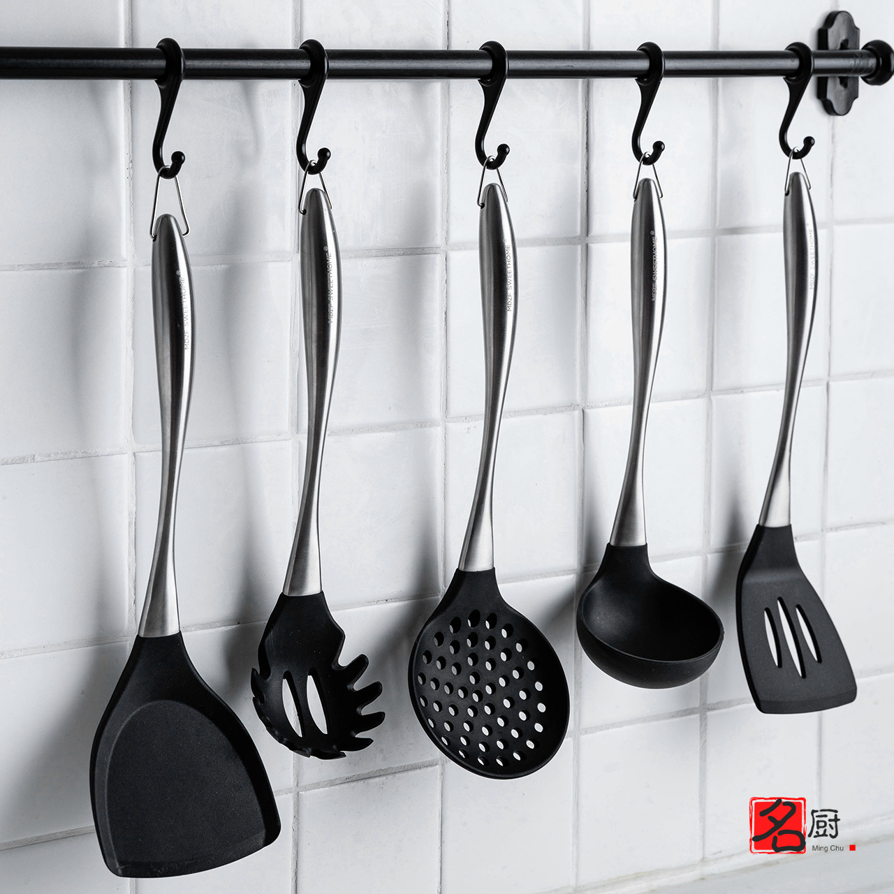 Kitchen Ware Spatula Stainless Steel Handle Slotted Turner Soup Ladle Cooking Spoon Spatula NonStick Kitchen Utensils
