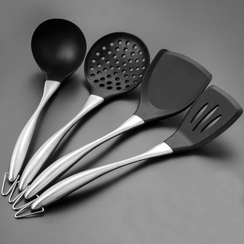 Kitchen Ware Spatula Stainless Steel Handle Slotted Turner Soup Ladle Cooking Spoon Spatula NonStick Kitchen Utensils