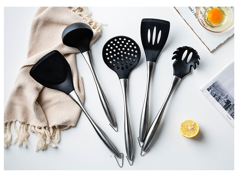 Kitchen Ware Spatula Stainless Steel Handle Slotted Turner Soup Ladle Cooking Spoon Spatula NonStick Kitchen Utensils Kitchen Ware Spatula Stainless Steel Handle Slotted Turner Soup Ladle Cooking Spoon Spatula NonStick Kitchen Utensils