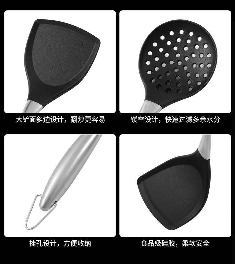 Kitchen Ware Spatula Stainless Steel Handle Slotted Turner Soup Ladle Cooking Spoon Spatula NonStick Kitchen Utensils Kitchen Ware Spatula Stainless Steel Handle Slotted Turner Soup Ladle Cooking Spoon Spatula NonStick Kitchen Utensils