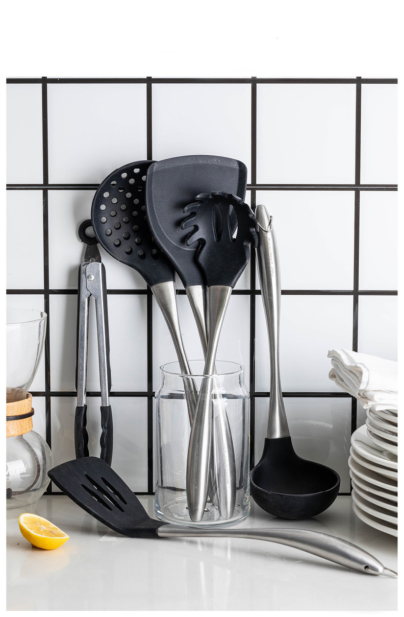 Kitchen Ware Spatula Stainless Steel Handle Slotted Turner Soup Ladle Cooking Spoon Spatula NonStick Kitchen Utensils Kitchen Ware Spatula Stainless Steel Handle Slotted Turner Soup Ladle Cooking Spoon Spatula NonStick Kitchen Utensils
