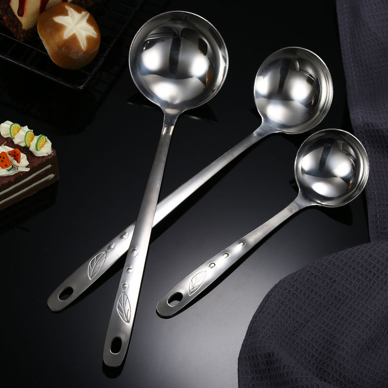Factory Direct Sales Hot Pot Spoon Stainless Steel Soup Ladle Colander Household Soup Ladle Scoop up Dumplings