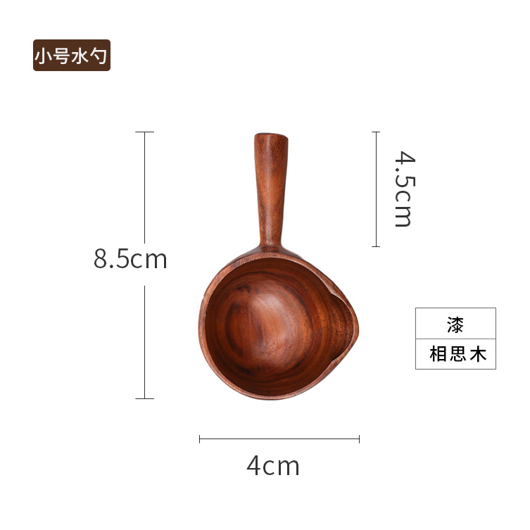 Solid Wood Short Handle Rice Ladle Water Ladle Wooden Spoon Soup Spoon Wine Ladle Bath Sauna Kitchen Wooden Bucket Spoon