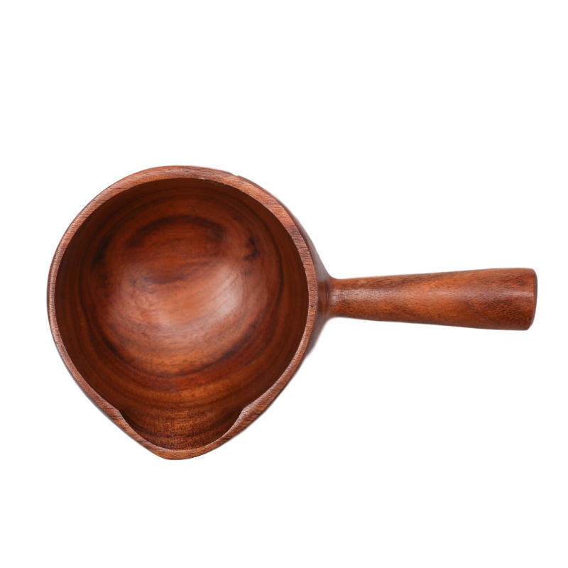 Solid Wood Short Handle Rice Ladle Water Ladle Wooden Spoon Soup Spoon Wine Ladle Bath Sauna Kitchen Wooden Bucket Spoon