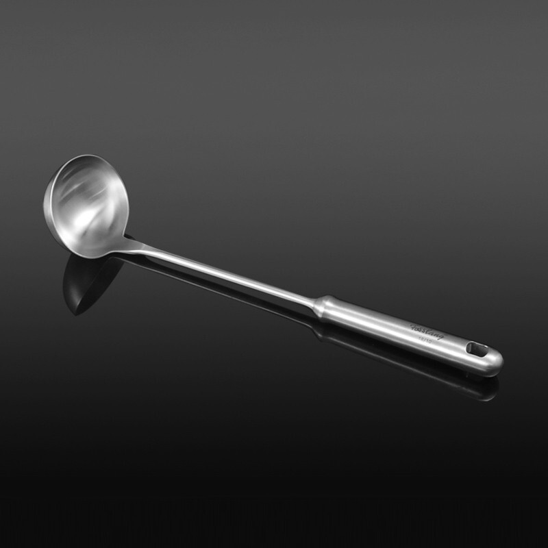 Stainless Steel Soup Ladle Spatula Egg Beater Spaghetti Claw Colander Kitchenware Fried Ladel 7-Piece Set with Hanger
