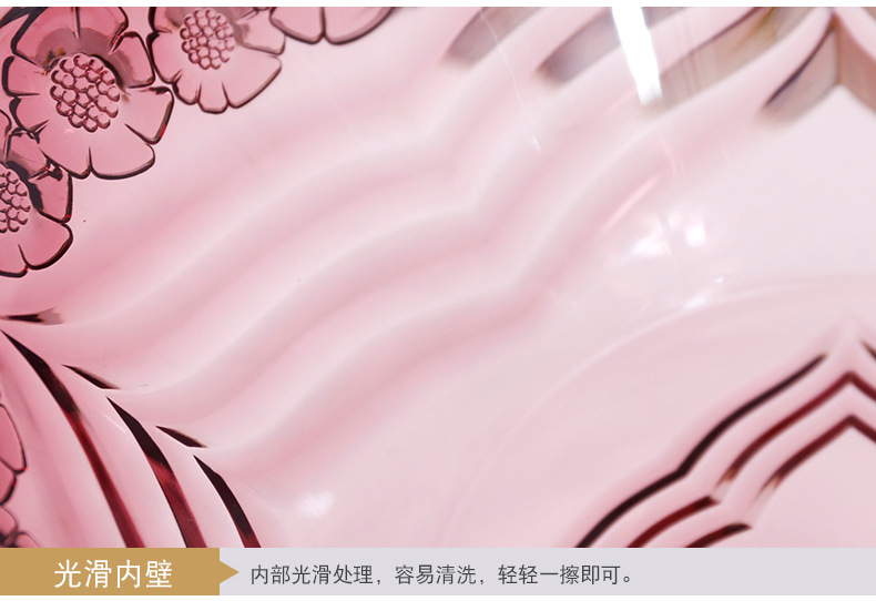 Transparent fruit tray living room tea table plastic candy tray office snack fruit floor stand