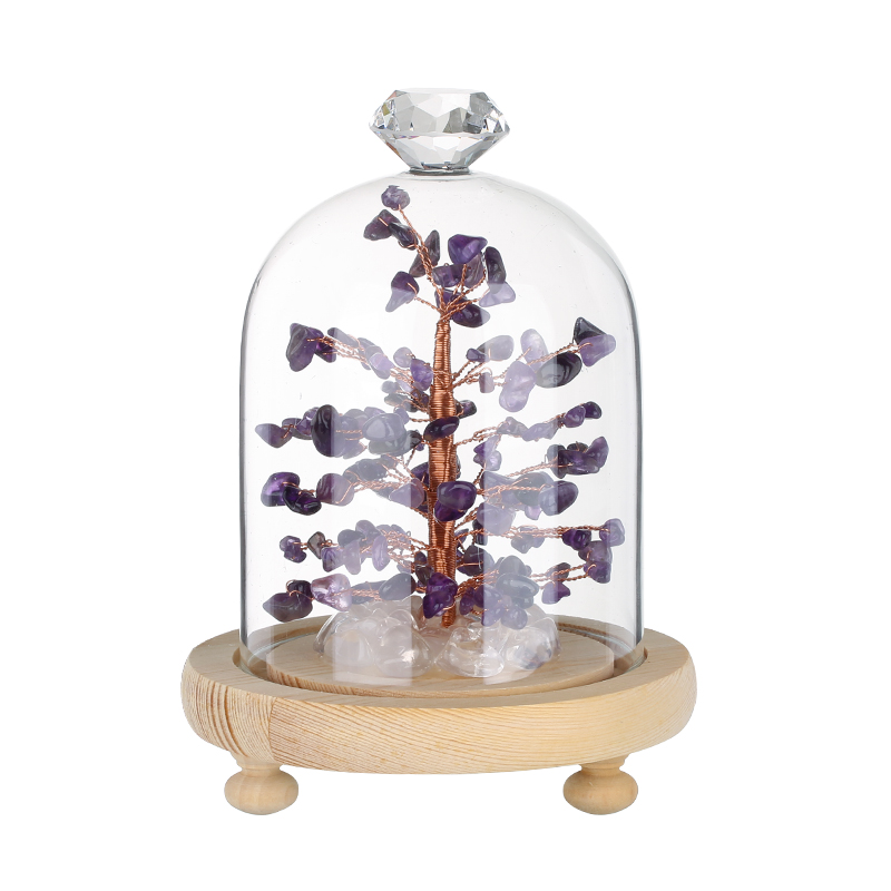 Healing Crystal Amethyst Quartz Stone Money Tree In Feng Shui