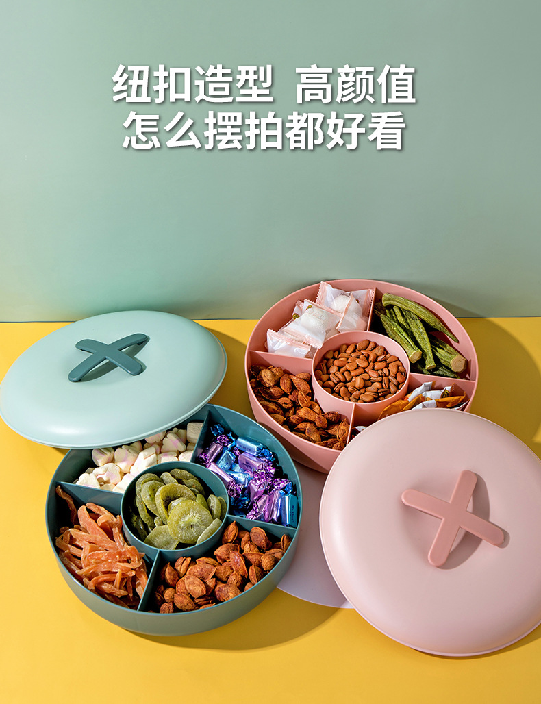 Korean Dustproof Dried Fruit Tray Covered Compartment Creative Plastic Fruit Plate Wedding Candy Box Snack Living Room Fruit Plate Korean Dustproof Dried Fruit Tray Covered Compartment Creative Plastic Fruit Plate Wedding Candy Box Snack Living Room Fruit Plate
