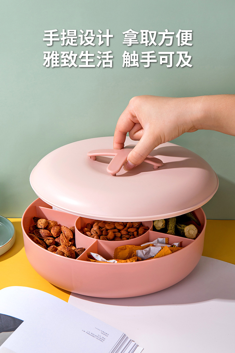 Korean Dustproof Dried Fruit Tray Covered Compartment Creative Plastic Fruit Plate Wedding Candy Box Snack Living Room Fruit Plate Korean Dustproof Dried Fruit Tray Covered Compartment Creative Plastic Fruit Plate Wedding Candy Box Snack Living Room Fruit Plate