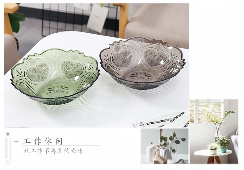 Crystal clear fruit tray European family simple modern living room tea table fruit snack tray candy tray