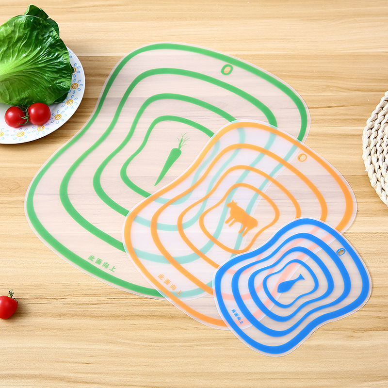 Frosted Cutting Board Kitchen Chopping Board Plastic Cut Fruit Tray Home Non-Slip Thin Transparent Chopping Board