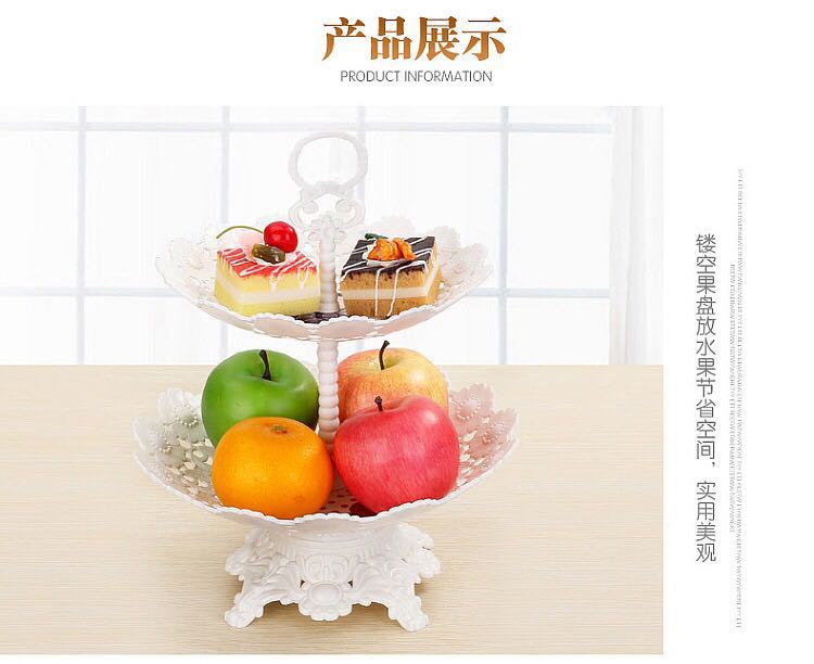 Plastic multi-layer fruit cake tray colored glaze afternoon tea lace skewer continental fruit tray cake stand Plastic multi-layer fruit cake tray colored glaze afternoon tea lace skewer continental fruit tray cake stand