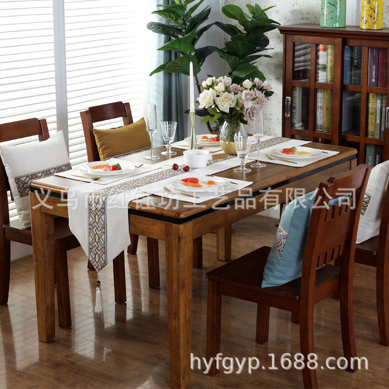 Modern contracted cotton and hemp table flag of American type Europe type new Chinese style table cloth art TV ark bed flag tea table flag cloth