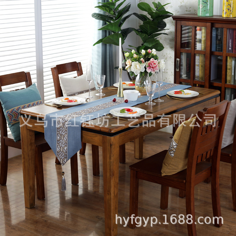 Modern contracted cotton and hemp table flag of American type Europe type new Chinese style table cloth art TV ark bed flag tea table flag cloth