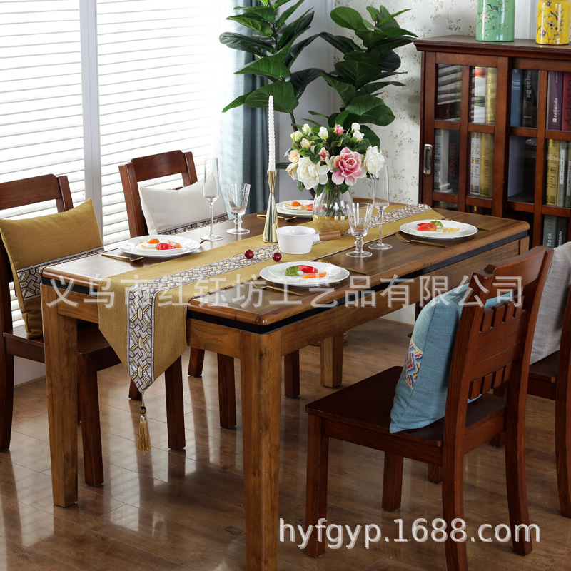 Modern contracted cotton and hemp table flag of American type Europe type new Chinese style table cloth art TV ark bed flag tea table flag cloth