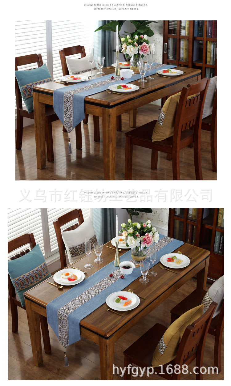 Modern contracted cotton and hemp table flag of American type Europe type new Chinese style table cloth art TV ark bed flag tea table flag cloth