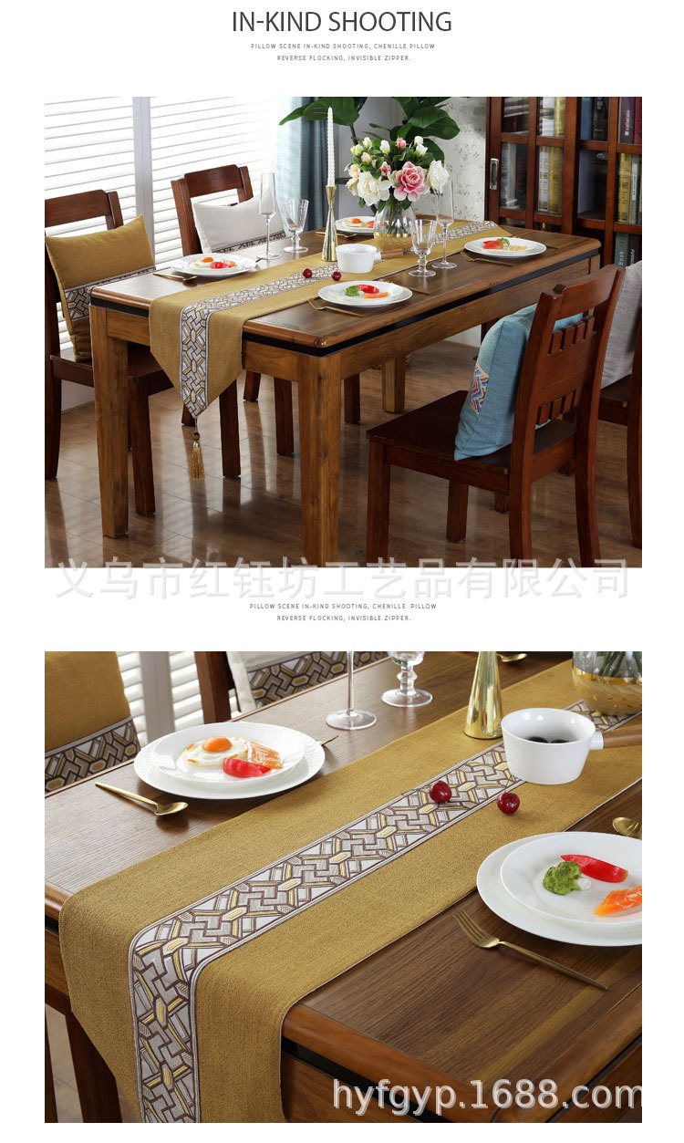 Modern contracted cotton and hemp table flag of American type Europe type new Chinese style table cloth art TV ark bed flag tea table flag cloth