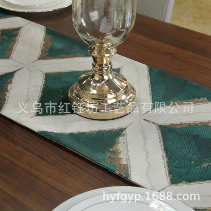 Nordic modern light key-2 luxury table tea table flag TV cabinet cover cloth bed tail towel model room long decorative cloth light key-2 luxury
