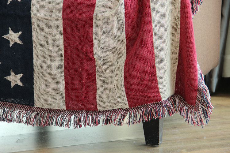 American Flag American Country Cotton Knitted Chenille Sofa Towel Full Covered Bed Cover Blanket Sofa Cushion Air Conditioning Blanket