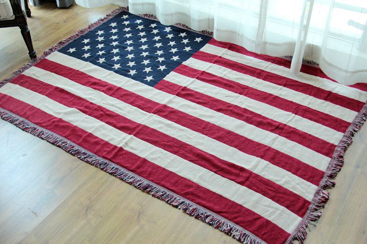 American Flag American Country Cotton Knitted Chenille Sofa Towel Full Covered Bed Cover Blanket Sofa Cushion Air Conditioning Blanket