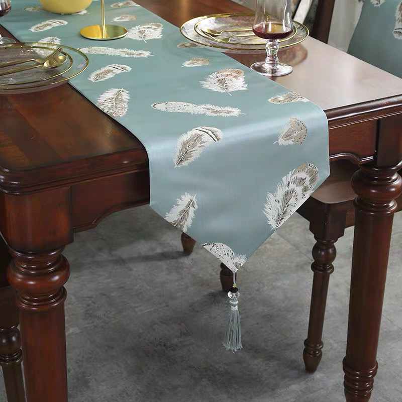 Table Runner Modern New Chinese Dining Table Flag Satin Jacquard Light Luxury Strip Decorative Cloth TV Cabinet Cover Bed Runner Table Runner Modern New Chinese Dining Table Flag Satin Jacquard Light Luxury Strip Decorative Cloth TV Cabinet Cover Bed Runner