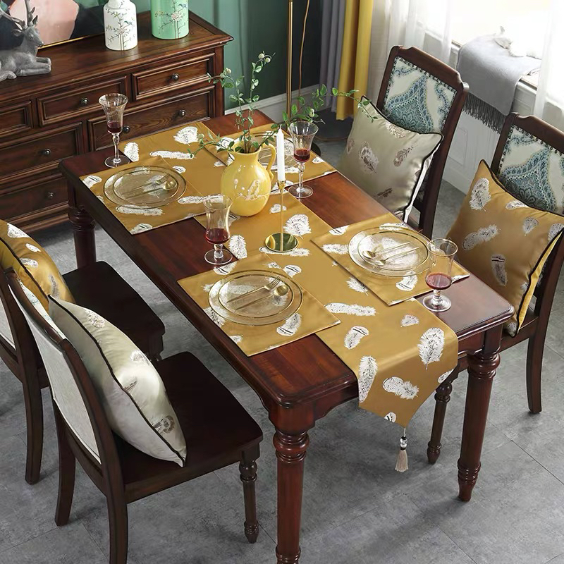 Table Runner Modern New Chinese Dining Table Flag Satin Jacquard Light Luxury Strip Decorative Cloth TV Cabinet Cover Bed Runner Table Runner Modern New Chinese Dining Table Flag Satin Jacquard Light Luxury Strip Decorative Cloth TV Cabinet Cover Bed Runner