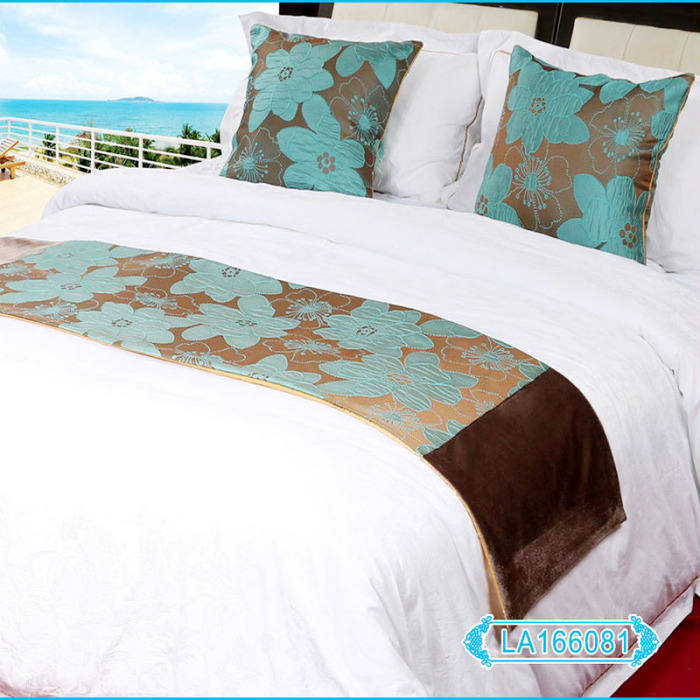Luxury five star hotel hotel bed linen bed cover bed flag scarf