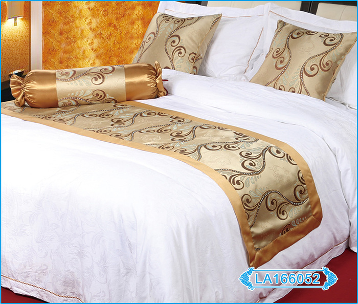 Luxury five star hotel hotel bed linen bed cover bed flag scarf