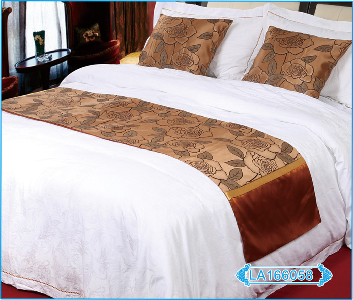 Luxury five star hotel hotel bed linen bed cover bed flag scarf
