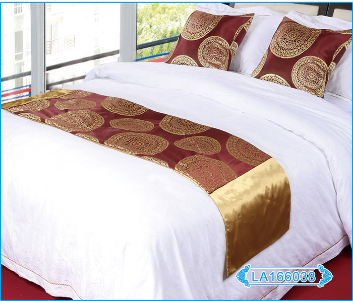 Luxury five star hotel hotel bed linen bed cover bed flag scarf