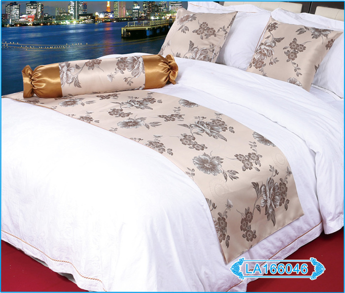 Luxury five star hotel hotel bed linen bed cover bed flag scarf