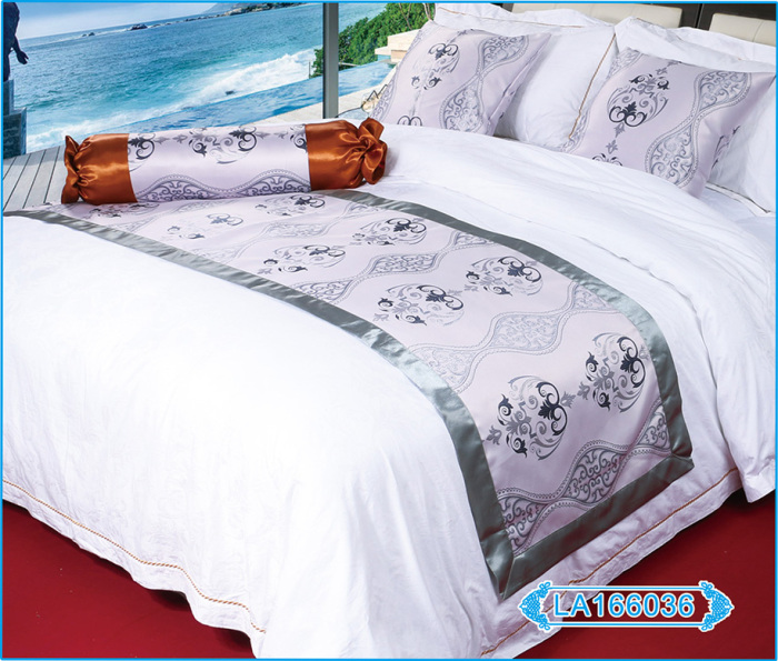 Luxury five star hotel hotel bed linen bed cover bed flag scarf