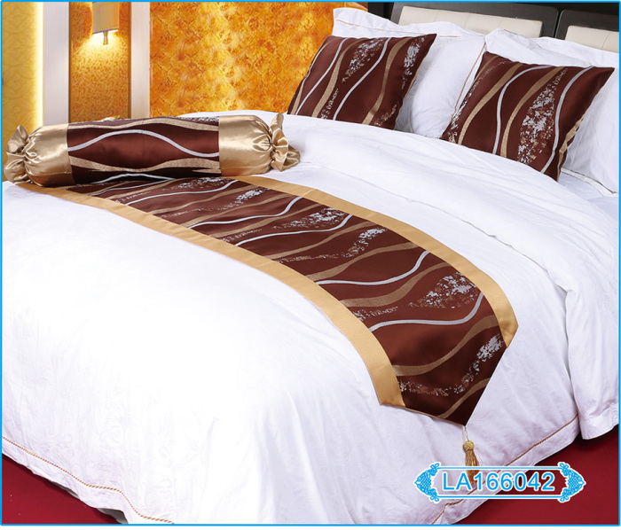 Luxury five star hotel hotel bed linen bed cover bed flag scarf